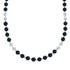 Native American Onyx Sterling Silver Bead Necklace AX128070
